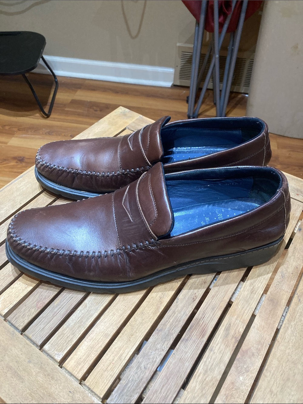 Bruno Magli 11.5M men's leather slip-on casual shoes